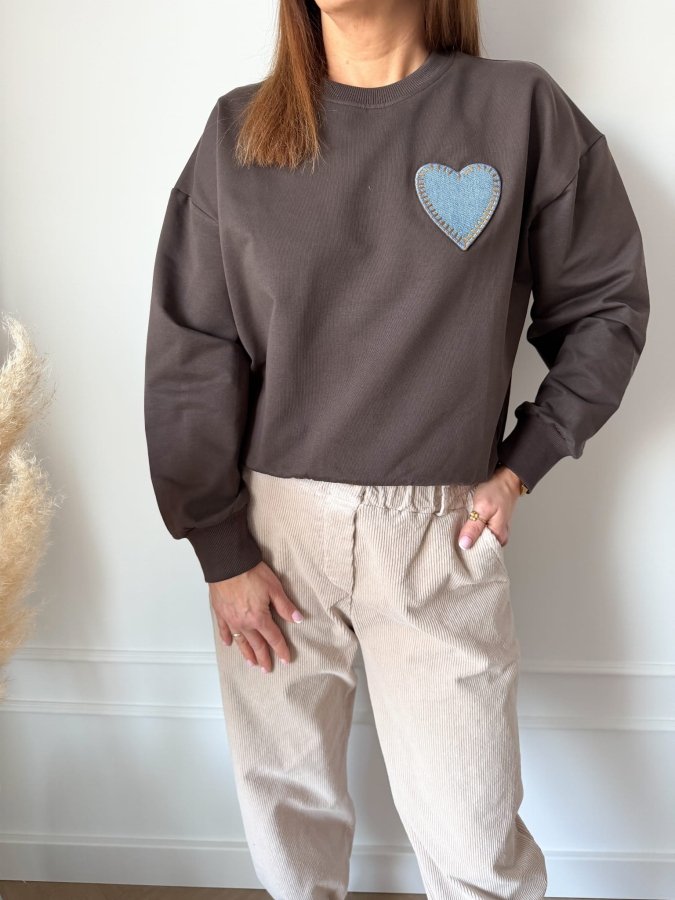 Bluza Heart Czekoladowa