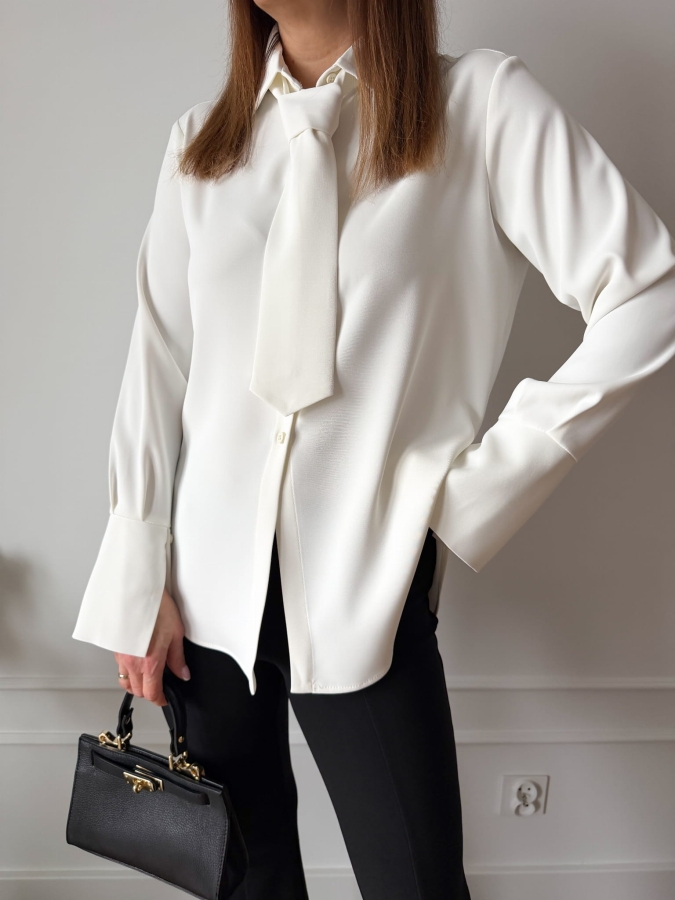 Koszula Isabell z Krawatem Biała 01